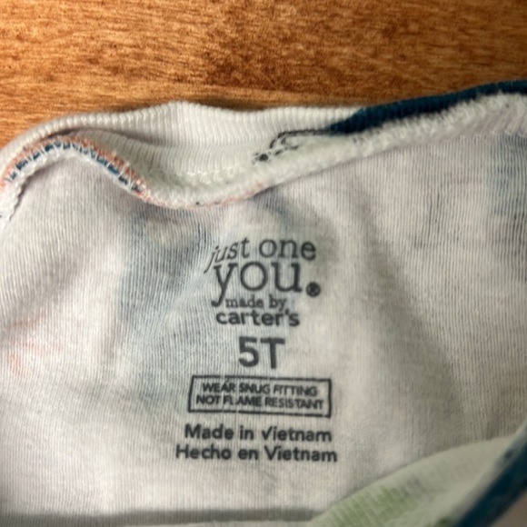 Carters 5T monster pajama set, GUC - Picture 4 of 5